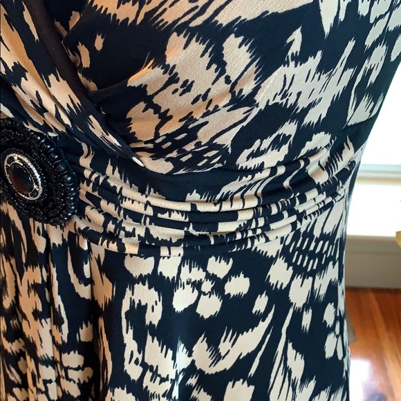 En Focus Dress Size 12 Petite Blk/Tan Hi-Low - Picture 5 of 7